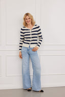 Cashmere Jacke Alva Marine-Weiß