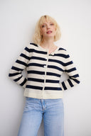 Cashmere Jacket Alva Navy-White
