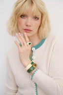 Armband Livia - Cream Edelstein Emerald