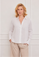 Bluse Emilia Pompom Weiß ohne Brusttaschen