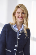 Cashmere Janker Jade Navy-Anthrazit Offwhite