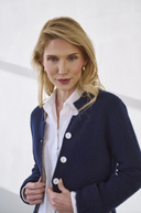 Cashmere Janker Jade Navy-Anthrazit Offwhite