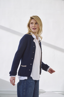 Cashmere Janker Jade Navy-Anthrazit Offwhite