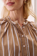 Bluse Josephine Cotton Stripes Braun