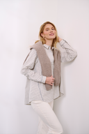 Bluse Laax Flanell Check Grau