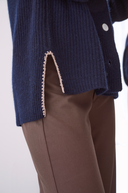 Cashmere Strickjacke Kaja Marine-Taupe