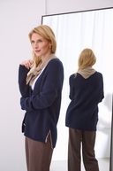 Cashmere Strickjacke Kaja Marine-Taupe