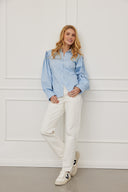 Bluse Elena Twill Hellblau