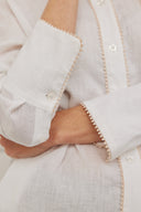 Blouse Emilia Pompom-White-Beige