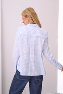 Bluse Emilia Flanell Check Hellblau