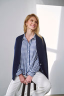 Emilia Flannel Check Blouse Navy