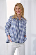Bluse Emilia Flanell Check Navy