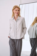 Bluse Emilia Flanell Check Grey