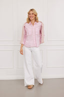 Bluse Emilia Pompom Stripes Rosa