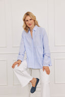 Bluse Fiona Linen Blau