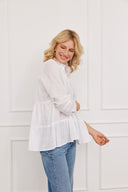 Bluse Fiona Linen Weiß