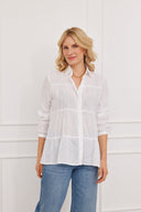 Bluse Fiona Linen Weiß