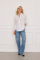 Bluse Fiona Linen Weiß
