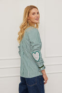 Bluse Heart Stripes Grün