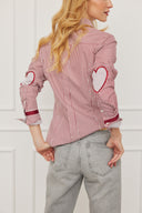 Bluse Heart Stripes Rot