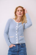 Cashmere Janker Jacky Hellblau-Offwhite