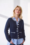 Cashmere Janker Jade Navy-Anthrazit-Ecru