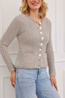 Cashmere Janker Jade Hellgrau-Taupe-Rosé
