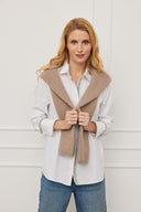 Bluse Juna Mohair Weiß-Beige