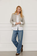 Bluse Juna Mohair Weiß-Beige