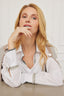 Bluse Juna Mohair Weiß-Grau
