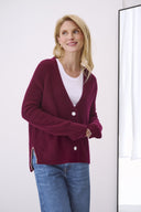 Cashmere Strickjacke Kaja Bordeaux