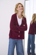 Cashmere Strickjacke Kaja Bordeaux