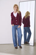 Cashmere Strickjacke Kaja Bordeaux