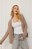 Cashmere Cardigan Kaja-Taupe-Marine