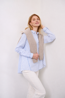 Bluse Laax Flanell Check Hellblau