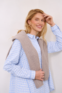 Bluse Laax Flanell Check Hellblau