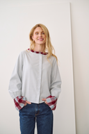 Bluse Malika Flanell Hellblau