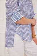 Blouse Mila Casual Stripes-Navy