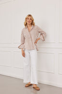 Bluse Mila Stripes Braun
