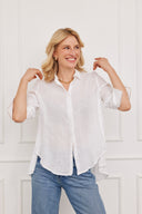 Bluse Mila Linen Weiß