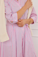 Kleid Riad Long Stripes Pink