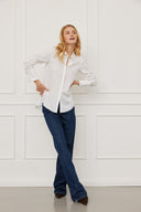Bluse Sunkissed Stripes Weiß