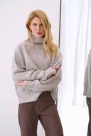 Cashmere turtleneck Tara light gray