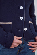 Cashmere Jacke Tony Navy-Taupe
