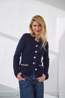 Cashmere Jacke Tony Navy-Taupe