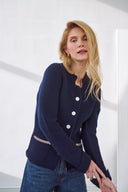 Cashmere Jacke Tony Navy-Taupe