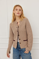 Cashmere Jacke Tony-Taupe Bordeaux