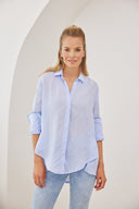 Bluse Mila Linen Hellblau